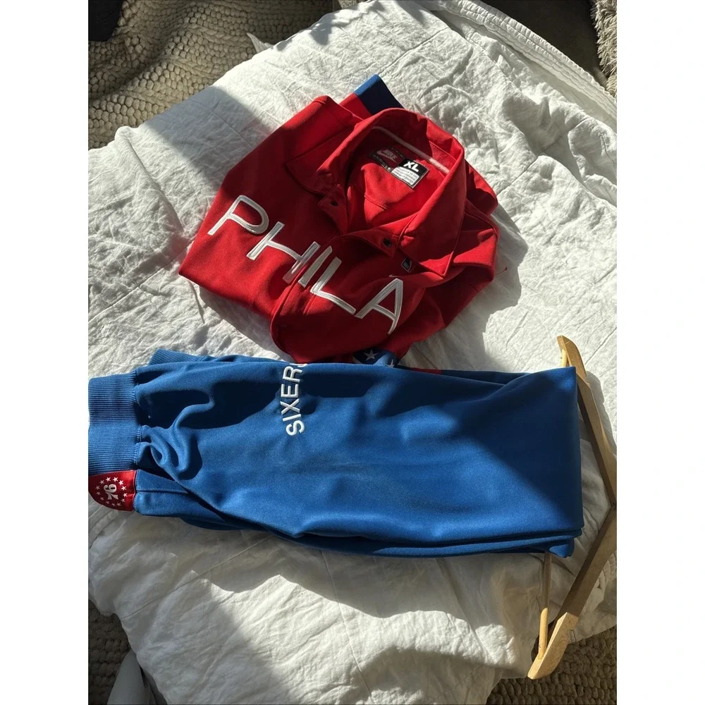 Nike 1966 Philadelphia 76ers Warm Up‎ Suit XL Top L Bottom Men's Vintage